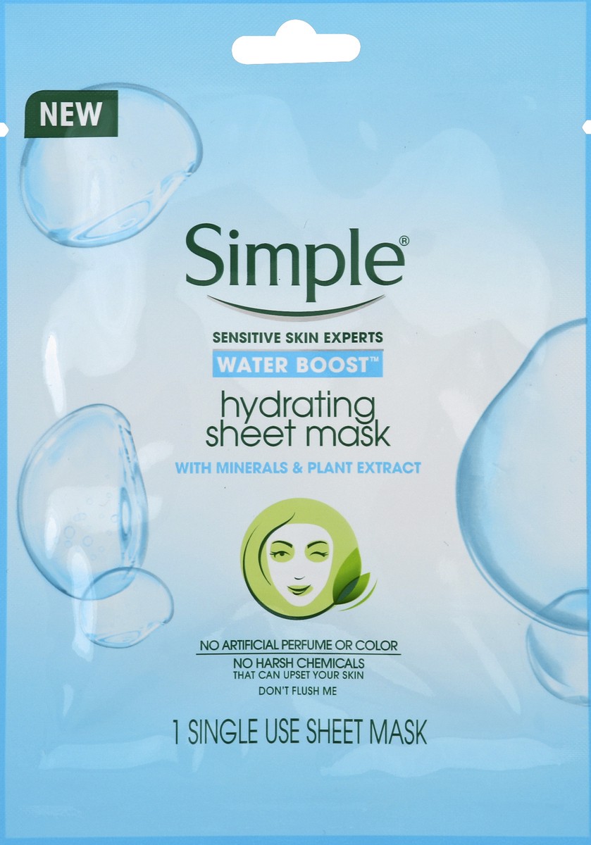 slide 5 of 6, Simple Micellar Water Boost Sheet Mask, 1 ct