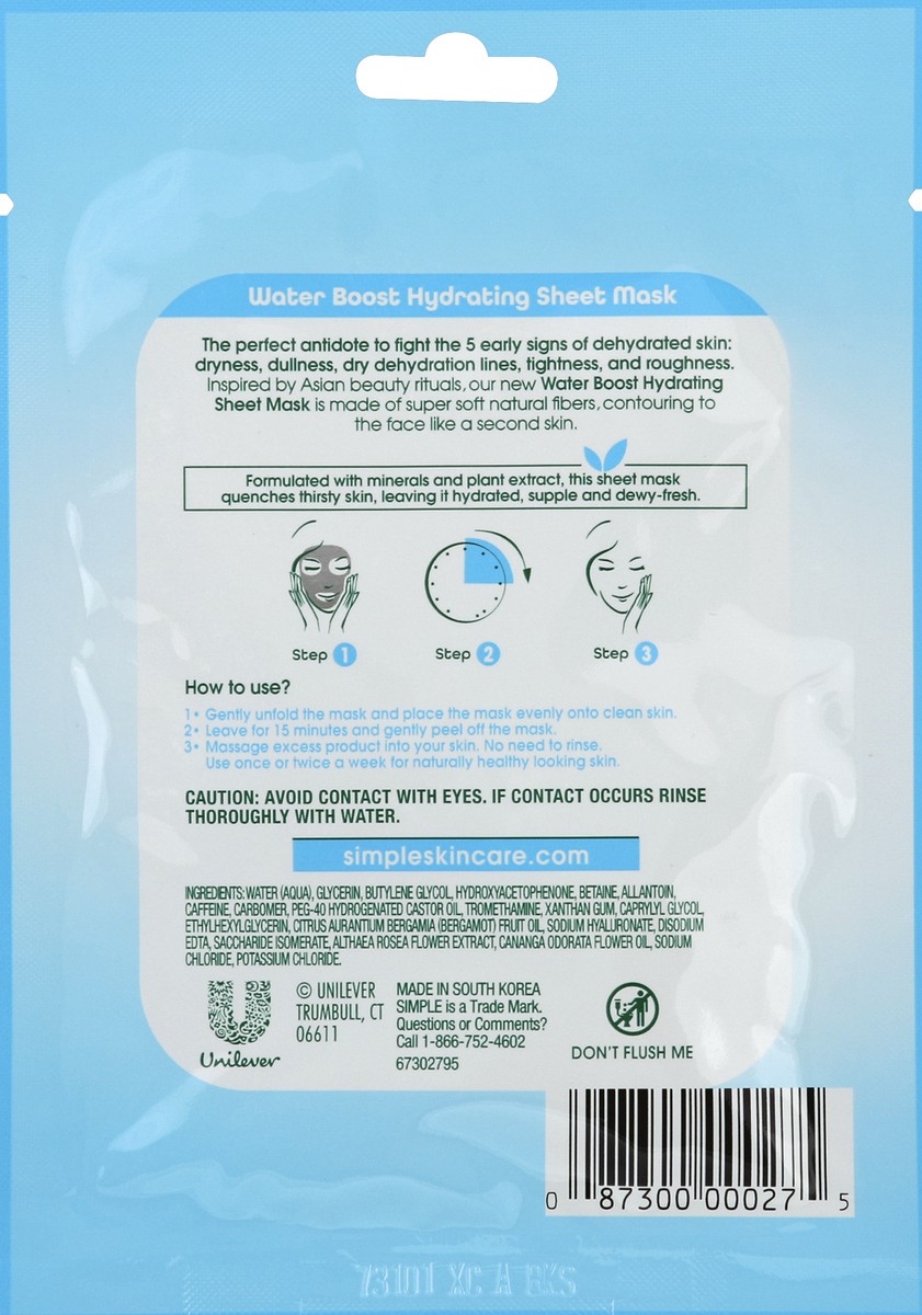 slide 6 of 6, Simple Micellar Water Boost Sheet Mask, 1 ct