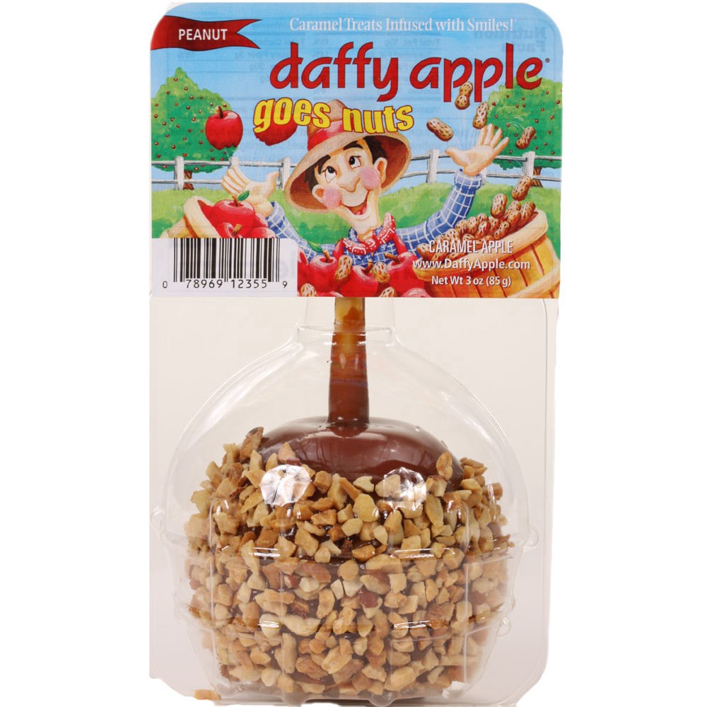 slide 1 of 1, Daffy Caramel Peanut Apples, 3 oz