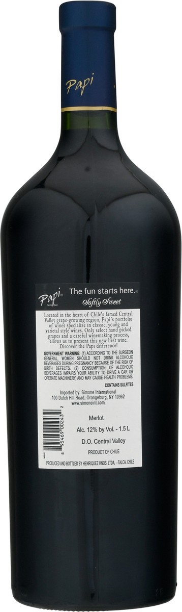 slide 8 of 12, Papi Central Valley Demi Sec Merlot 1.5 l, 1.50 liter