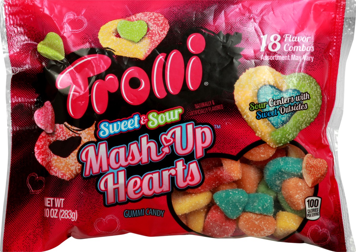 slide 1 of 8, Trolli Mash-Up Hearts Sweet & Sour Gummi Candy 10 oz, 10 oz