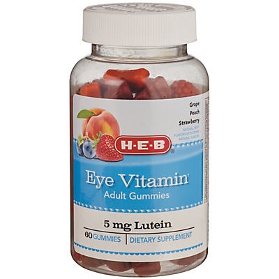 slide 1 of 1, H-E-B Select Ingredients 5 mg Lutein Eye Vitamin Adult Gummies, 60 ct