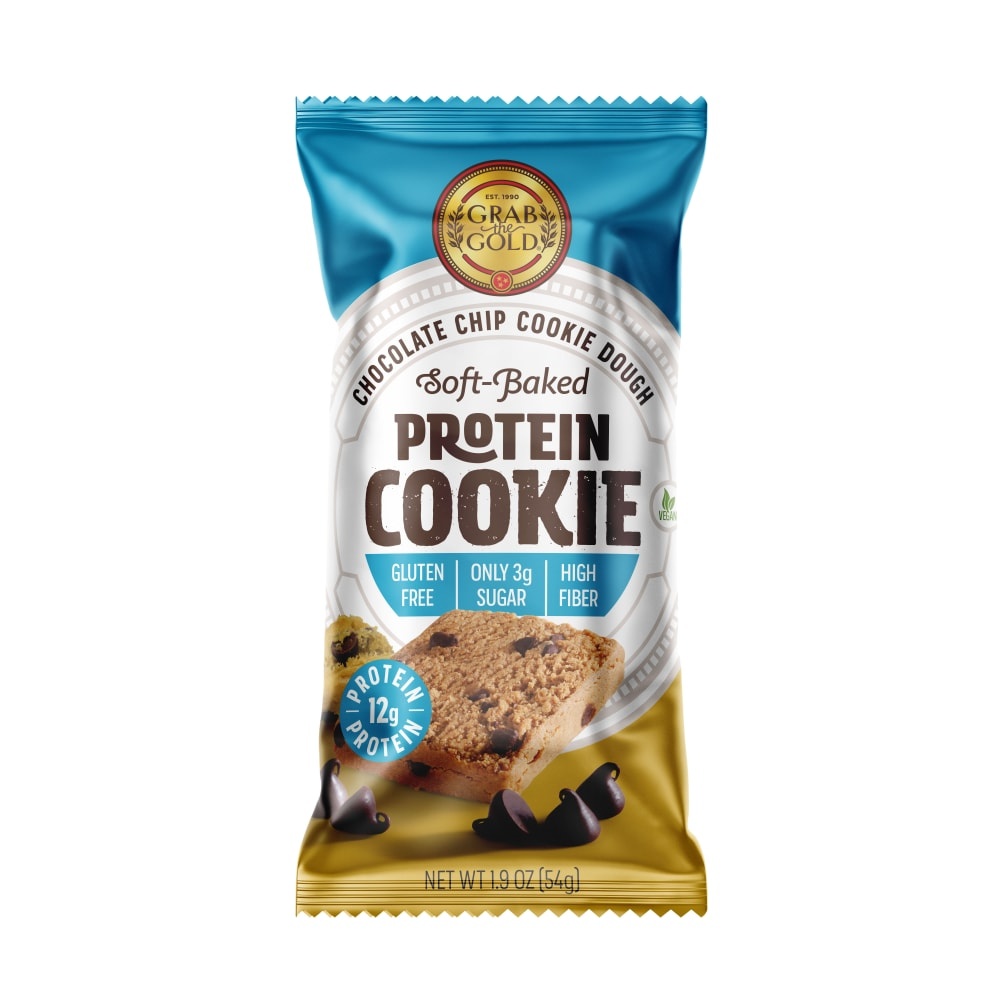 slide 1 of 1, Grab the Gold Chocolate Chip Cookie Dough Protein Cookie, 1.9 oz