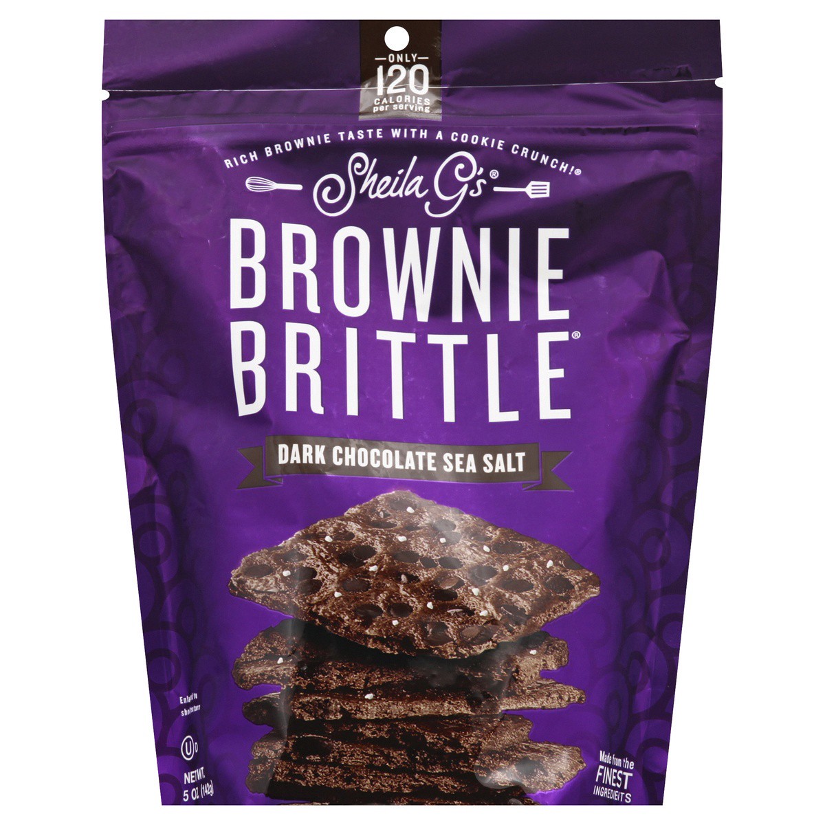 slide 1 of 9, Sheila G's Dark Chocolate Sea Salt Brownie Brittle 5 oz, 5 oz