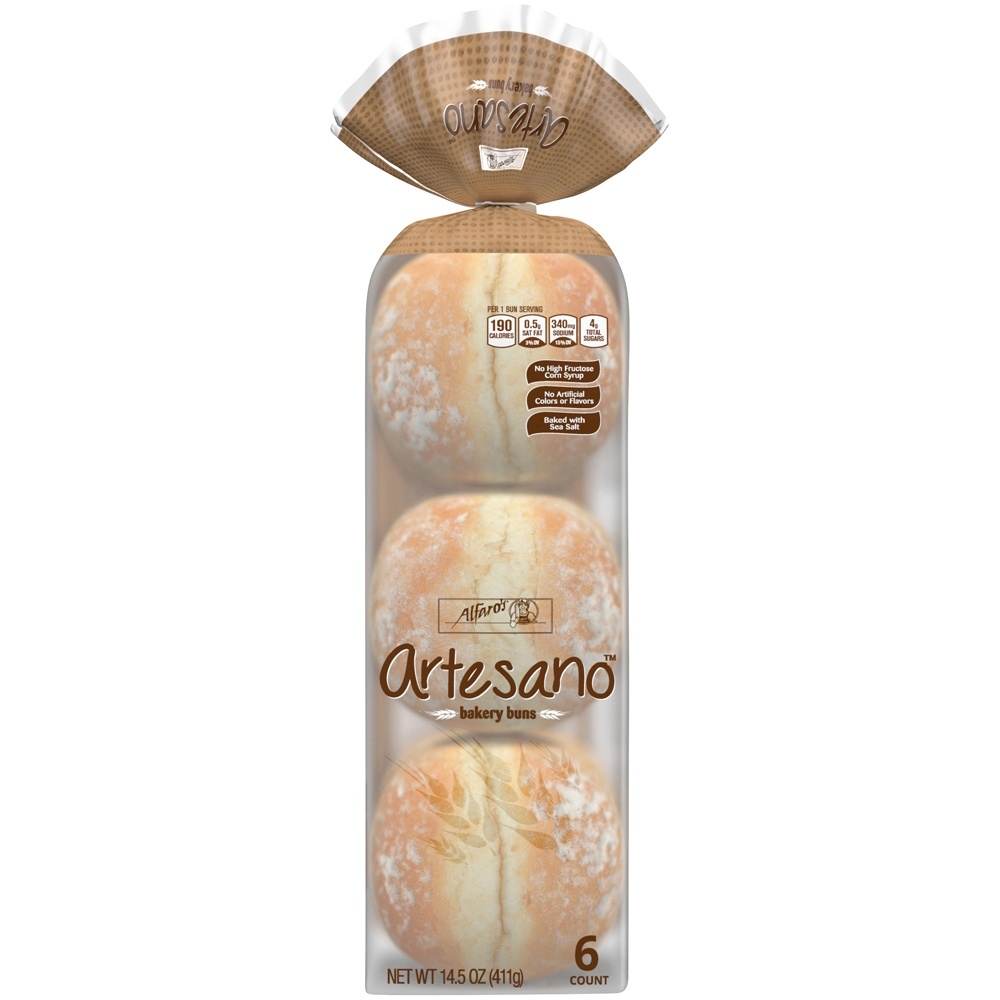 slide 1 of 1, Alfaro's Artesano Bakery Bun, 13 oz