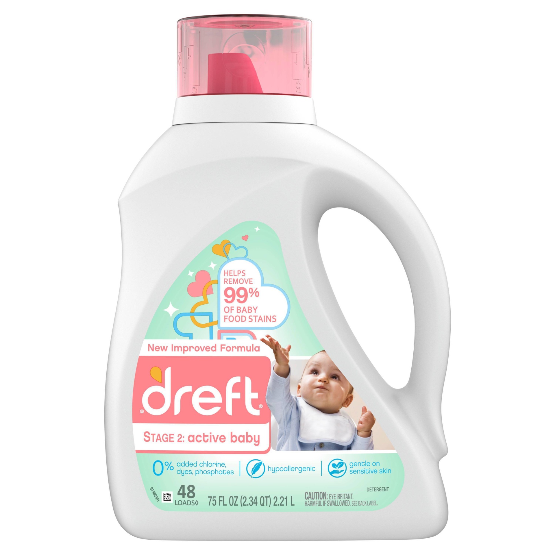 slide 1 of 8, Dreft Active Baby Liquid Laundry Detergent, 75 fl oz