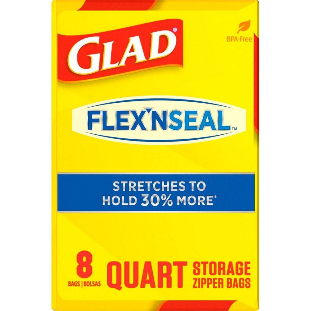 slide 14 of 16, Glad Flex'N Seal Quart Travel Bags, 8 ct