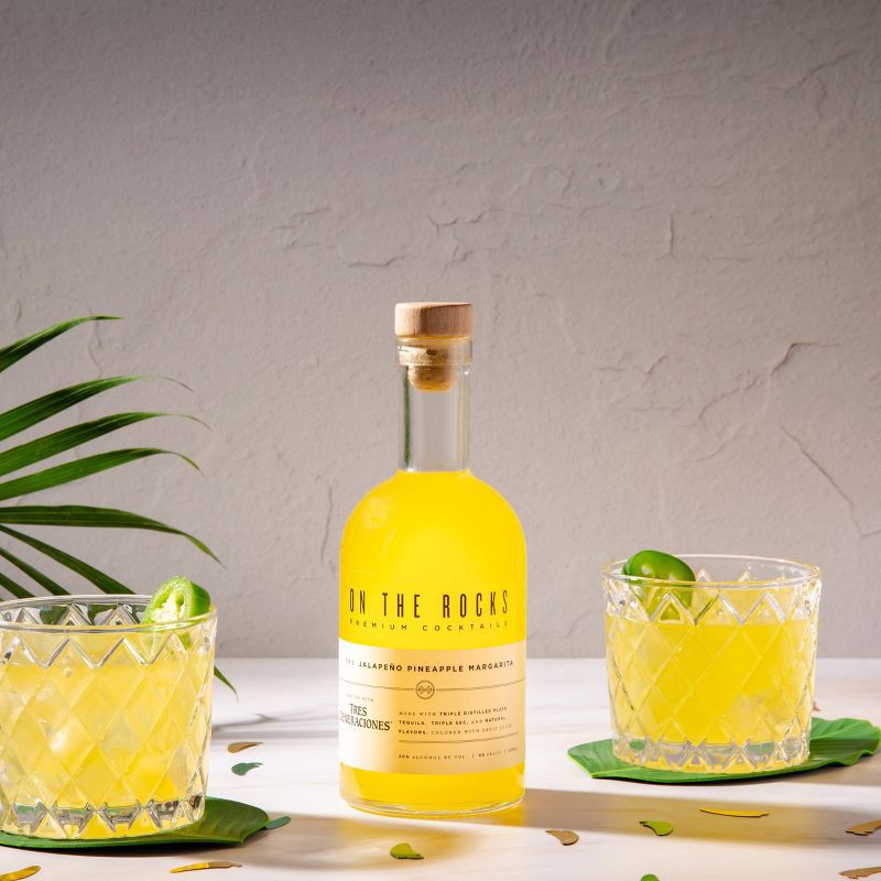 slide 2 of 7, On The Rocks Premium Cocktails On The Rocks OTR The Jalapeno Pineapple Margarita Tequila Cocktail - 375ml Bottle, 375 ml