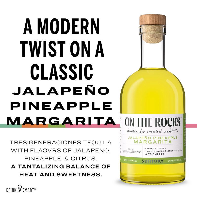 slide 3 of 6, On The Rocks Premium Cocktails On The Rocks OTR The Jalapeno Pineapple Margarita Tequila Cocktail - 375ml Bottle, 375 ml