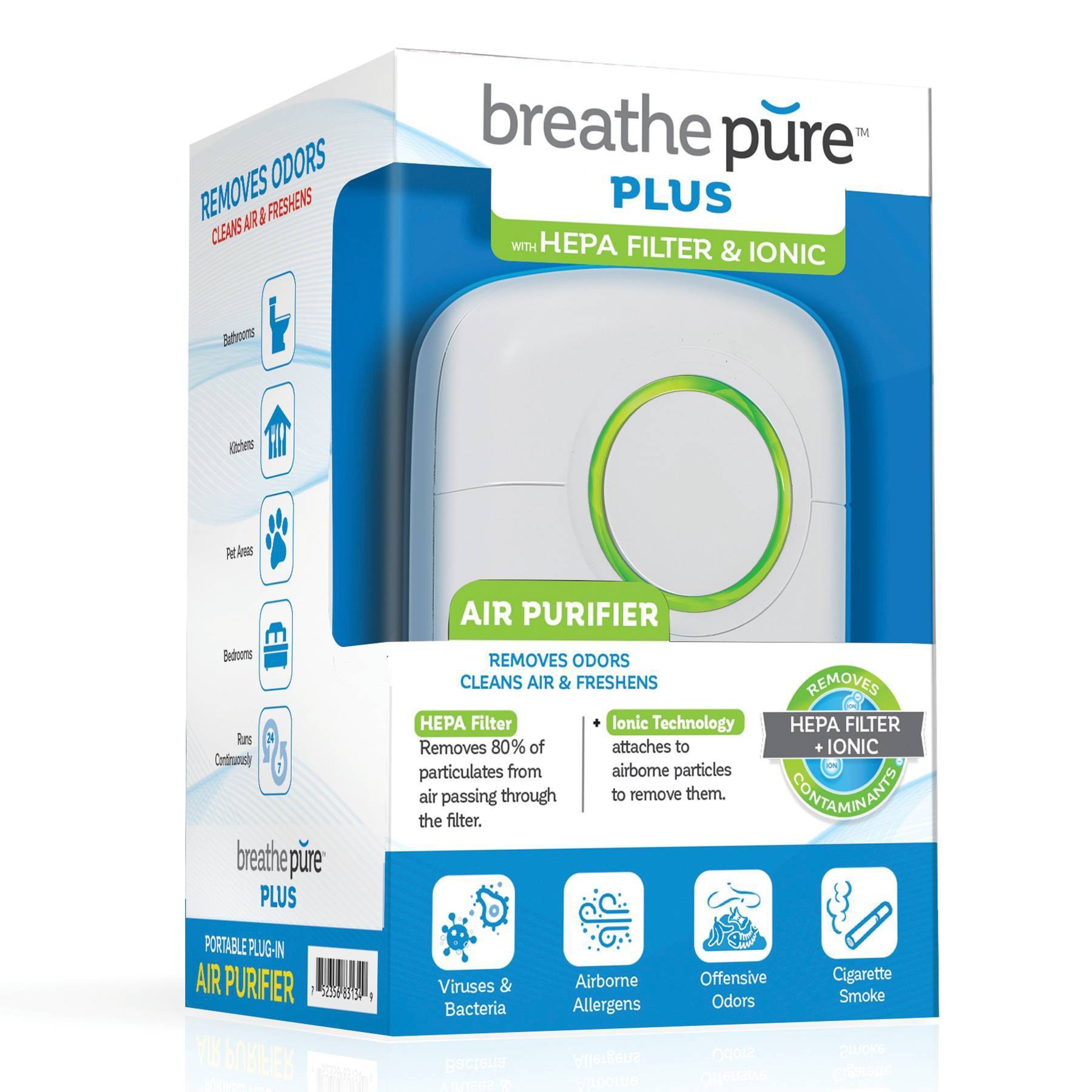 slide 1 of 5, As Seen on TV Breathe Pure Portable Air Purifier, 1 ct