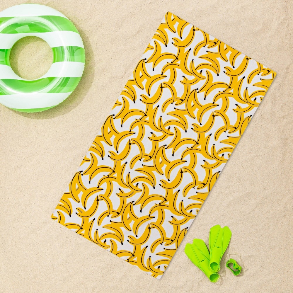 slide 2 of 3, Banana Beach Towel Yellow - Sun Squad, 1 ct