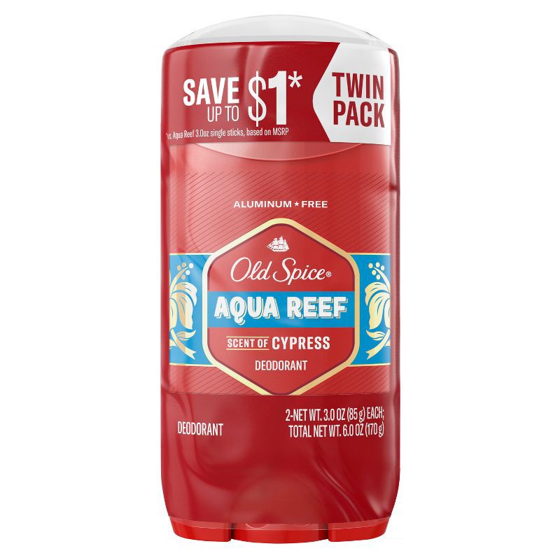 slide 1 of 10, Old Spice Deodorant Aqua Reef Twin Pack - 3oz/2pk, 2 ct; 3 oz