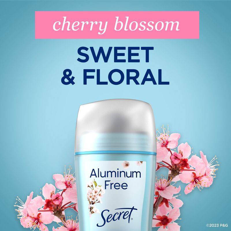 slide 6 of 12, Secret Aluminum-Free Deodorant for Women - Cherry Blossom - 2.4oz, 2.4 oz