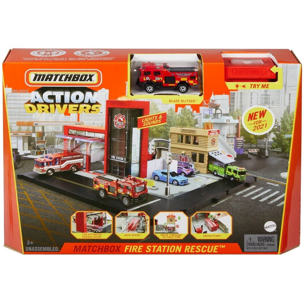 slide 4 of 6, Matchbox Action Drivers Matchbox Fire Station Rescue Playset, 1 ct