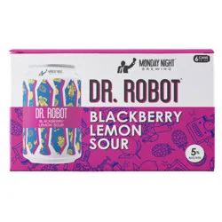 Monday Night Brewing Monday Night Dr Robot Blackberry Lemon Sour Beer - 6pk/12 fl oz Cans