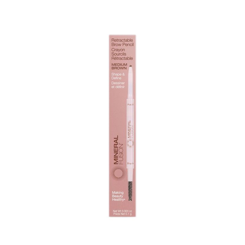 slide 3 of 5, Mineral Fusion Dual Ended Retractable Eyebrow Pencil - Medium Brown - 0.003oz, 0.003 oz