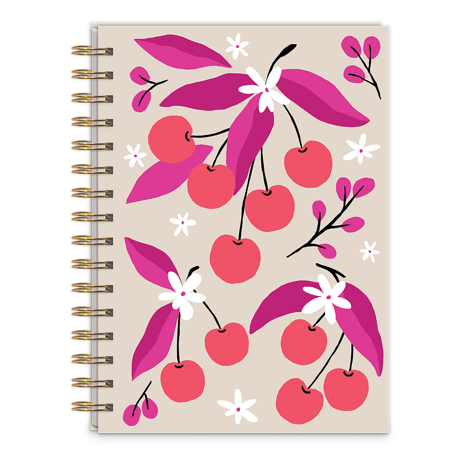 slide 1 of 1, Punch Studio Spiral Journal Fruit Market Cherries, 1 ct
