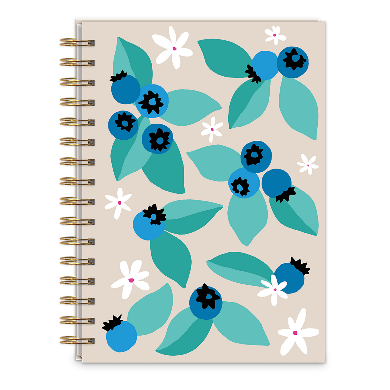 slide 1 of 1, Punch Studio Spiral Journal Fruit Market Blueberry, 1 ct
