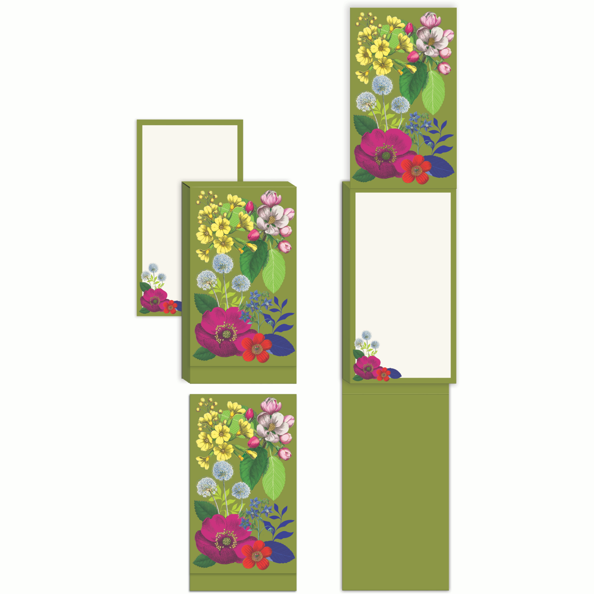 slide 1 of 1, PUNCH STUDIO LONG NOTEPAD VINTAGE FLORAL, 1 ct