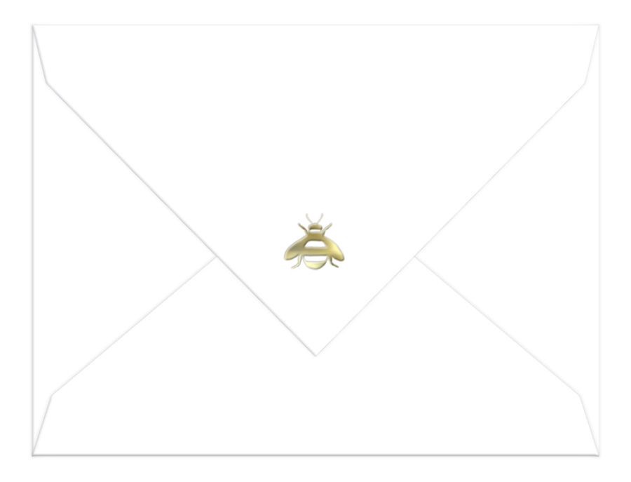 slide 2 of 3, Punch Studio Elegant Thank You Note Cards with Envelopes, Bee, Blank Inside, Cards, 10 ct; 5 1/2 in x 4 1/4 in