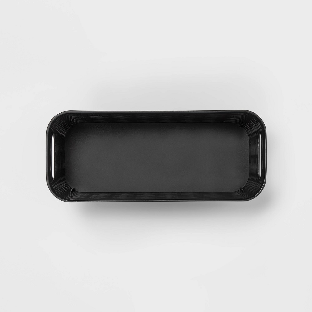 slide 3 of 3, Wave Narrow Medium Storage Bin Black - Room Essentials, 1 ct