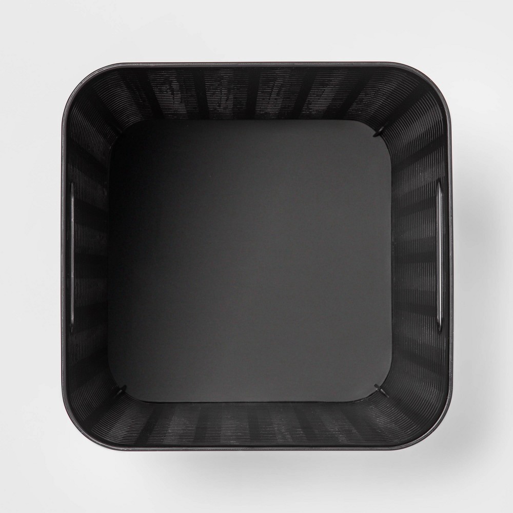 slide 3 of 3, Wave 11" Cube Storage Bin Black - Room Essentials, 1 ct