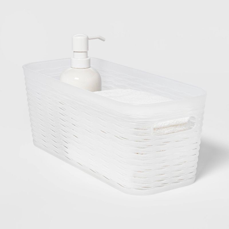 slide 2 of 4, Wave Narrow Medium Storage Bin Translucent - Brightroom™, 1 ct