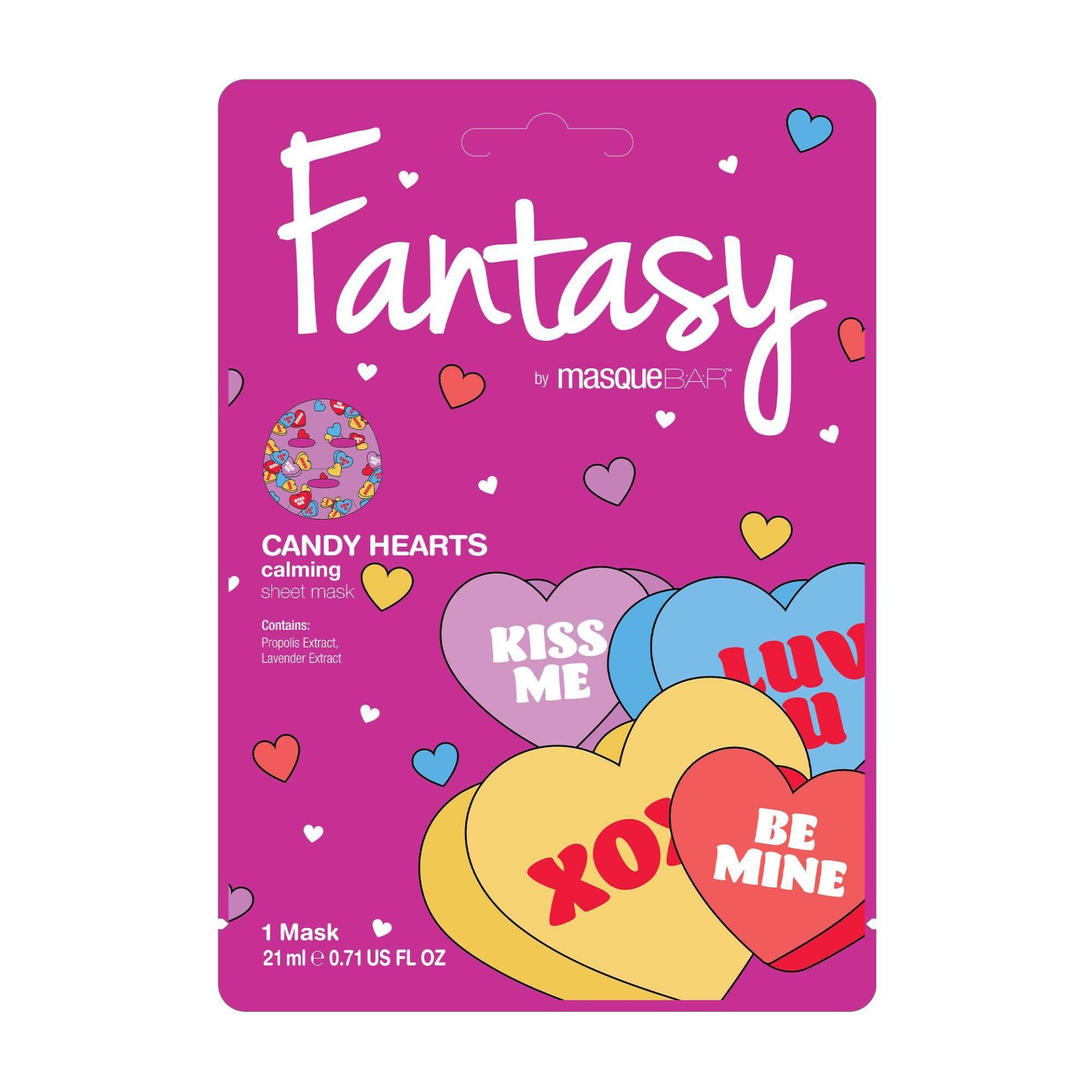 slide 1 of 3, Masque Bar Candy Hearts Printed Sheet Mask, 0.71 fl oz