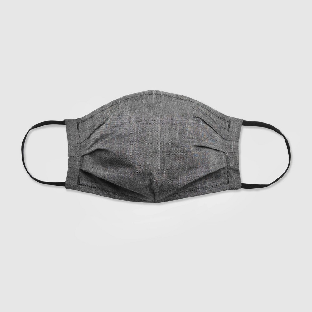 slide 5 of 6, Women's 2pk Fabric Face Masks - Universal Thread Black Solid/Chambray L/XL, 2 ct