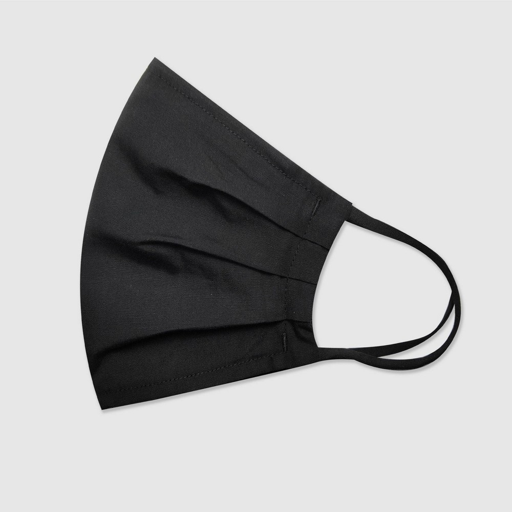 slide 6 of 6, Women's 2pk Fabric Face Masks - Universal Thread Black Solid/Chambray L/XL, 2 ct