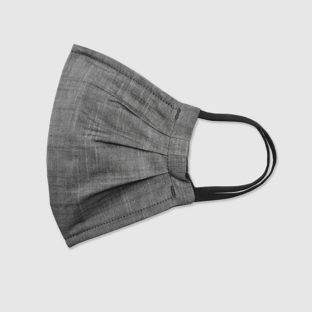 slide 2 of 6, Women's 2pk Fabric Face Masks - Universal Thread Black Solid/Chambray L/XL, 2 ct