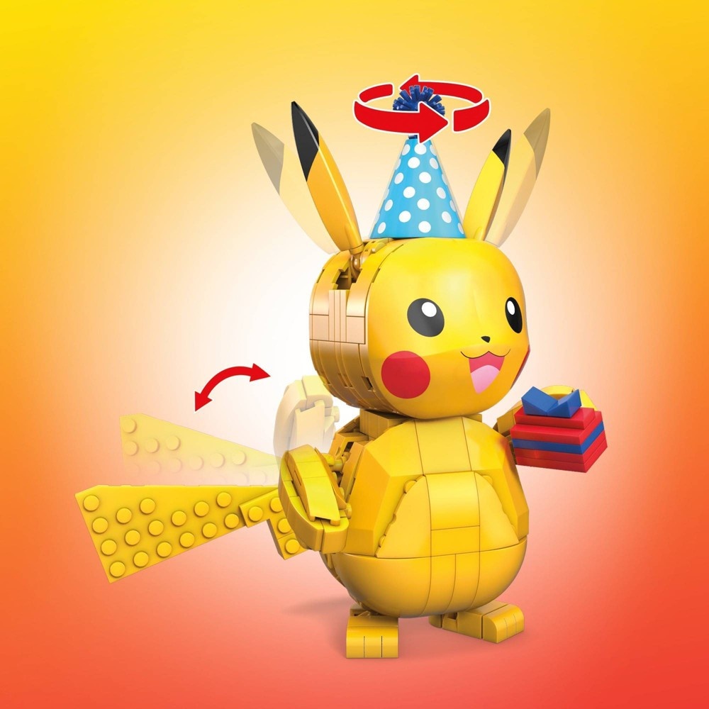 slide 3 of 5, Mega Construx Pokémon Celebration Pikachu Construction Set, 1 ct