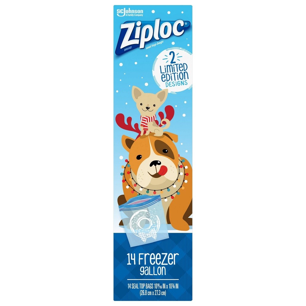 slide 2 of 4, Ziploc Holiday Freezer Gallon, 14 ct