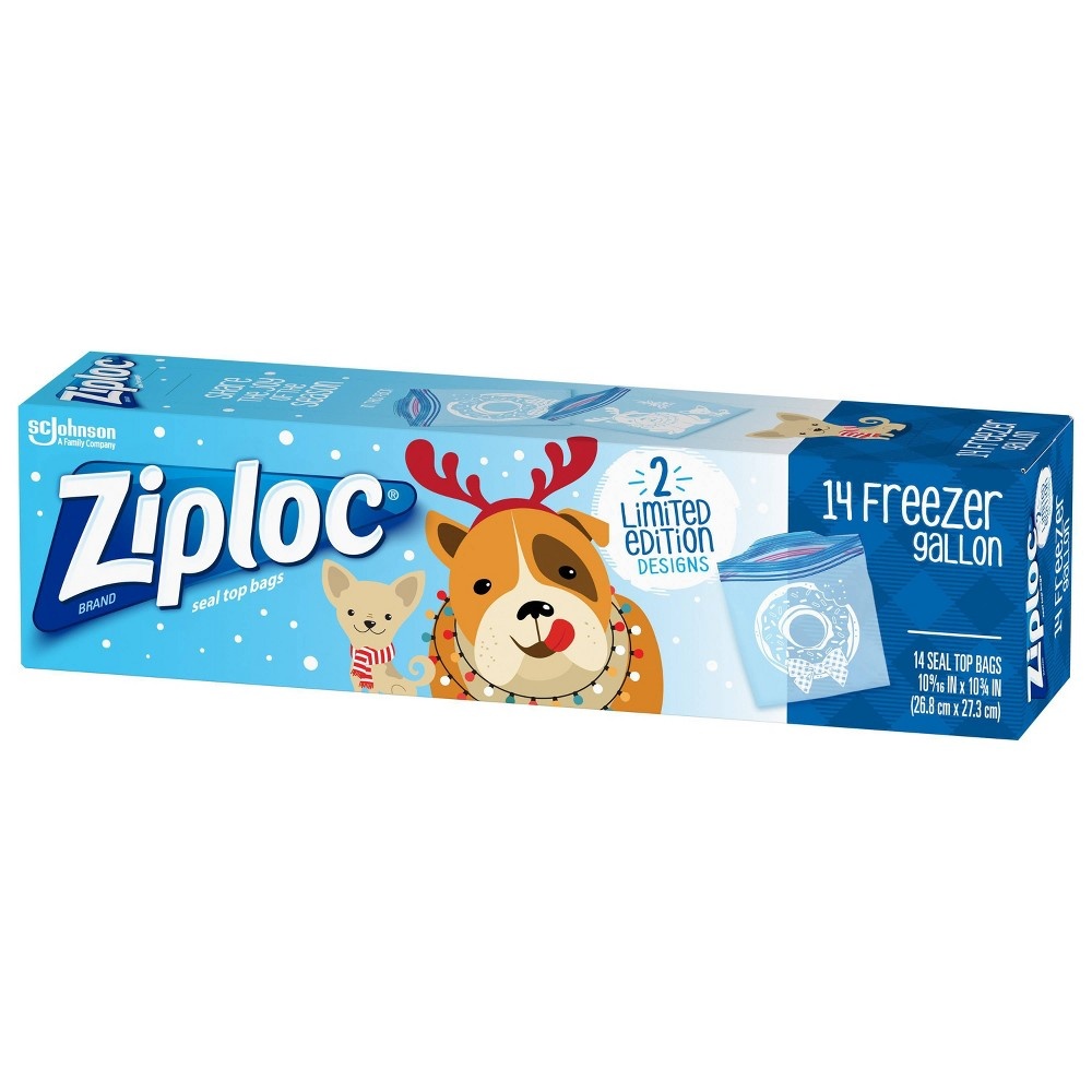 slide 3 of 4, Ziploc Holiday Freezer Gallon, 14 ct