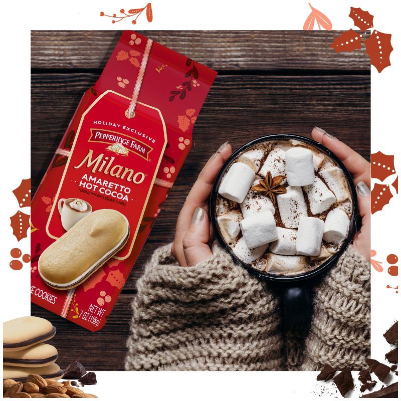 slide 3 of 6, Pepperidge Farm Holiday Limited Edition Milano Amaretto Hot Cocoa Cookies - 7oz, 7 oz