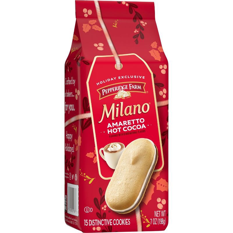slide 5 of 6, Pepperidge Farm Holiday Limited Edition Milano Amaretto Hot Cocoa Cookies - 7oz, 7 oz