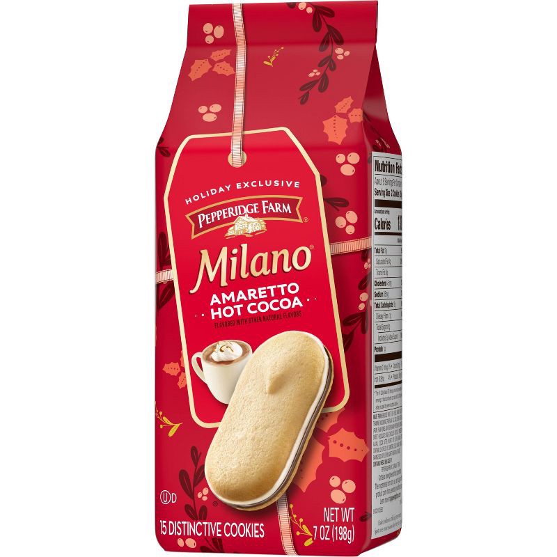 slide 6 of 6, Pepperidge Farm Holiday Limited Edition Milano Amaretto Hot Cocoa Cookies - 7oz, 7 oz