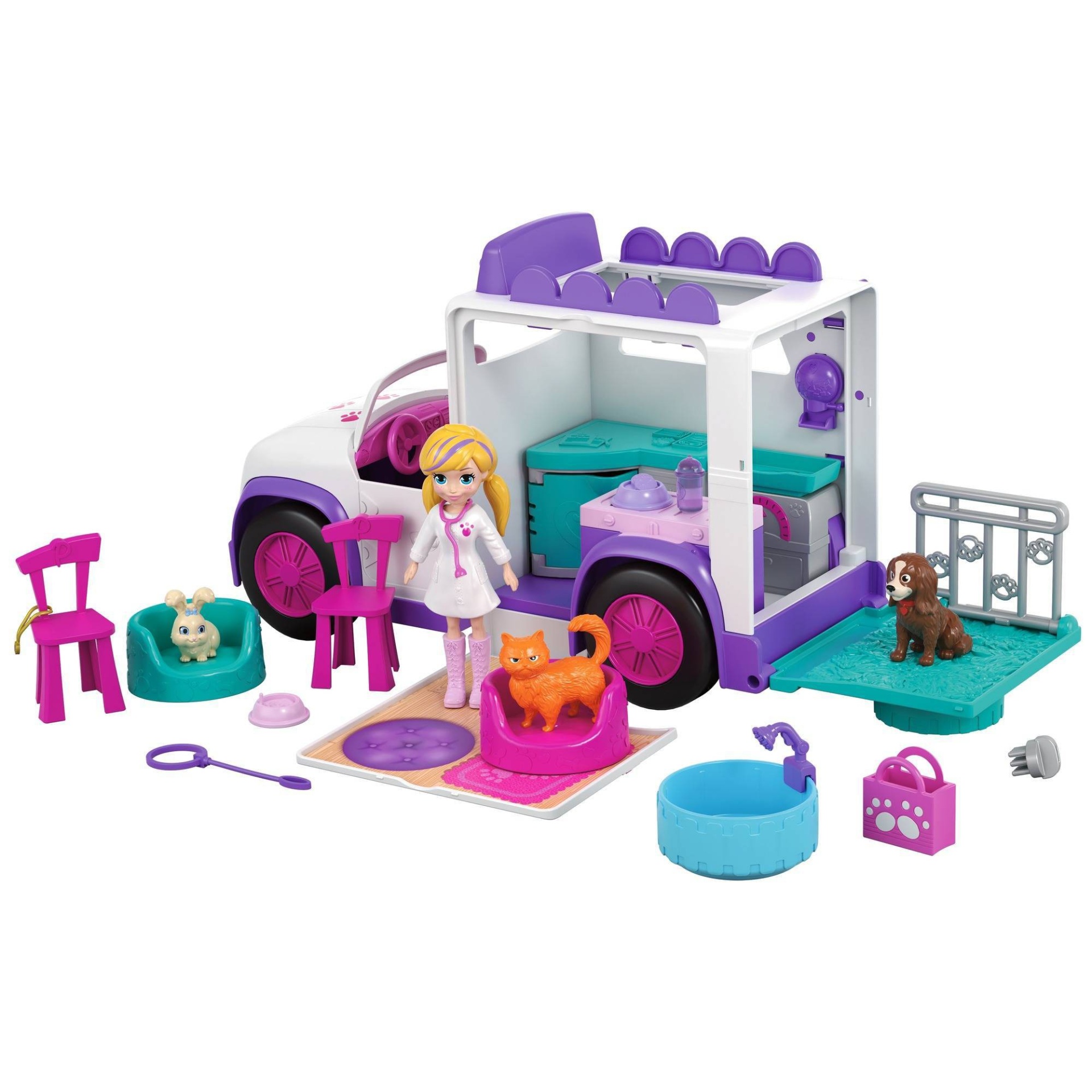 slide 1 of 6, Polly Pocket Playtime Pets Adventure Pack Playset, 1 ct