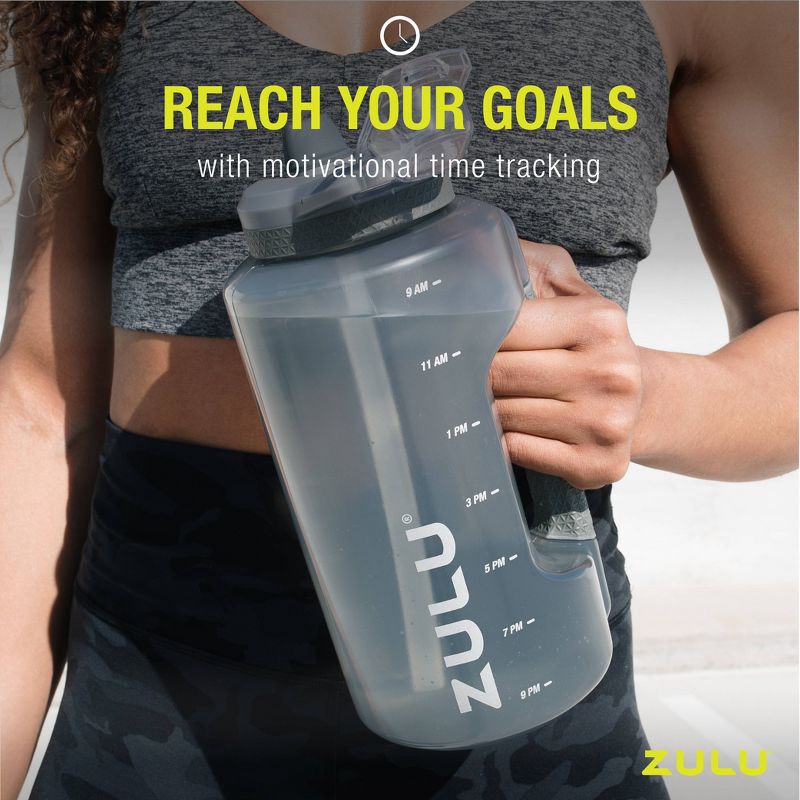 slide 6 of 6, Zulu Goals 64oz Half Gallon Plastic Jug - Gray, 64 oz