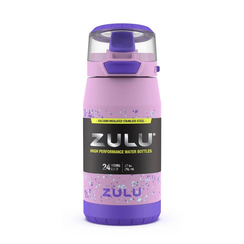 slide 7 of 8, Zulu Flex 12oz Stainless Steel Water Bottle - Pink/Mint, 1 ct