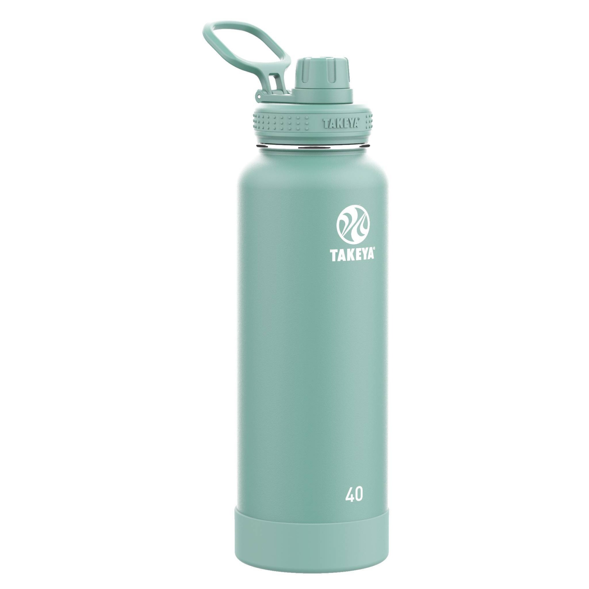 slide 1 of 3, Takeya 40oz Actives Insulated Stainless Steel Water Bottle with Spout Lid - Sage, 1 ct