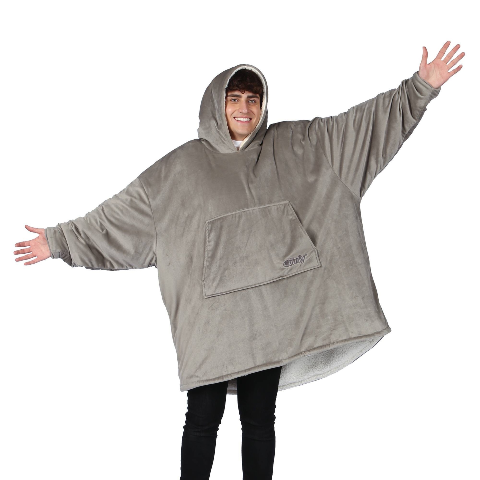 slide 1 of 8, The Comfy Original Wearable Blanket - Gray, 1 ct