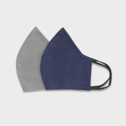 Kids' 2pk Cloth Face Masks - Cat & Jack Gray/Navy