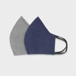 Kids' 2pk Cloth Face Masks - Cat & Jack Gray/Navy