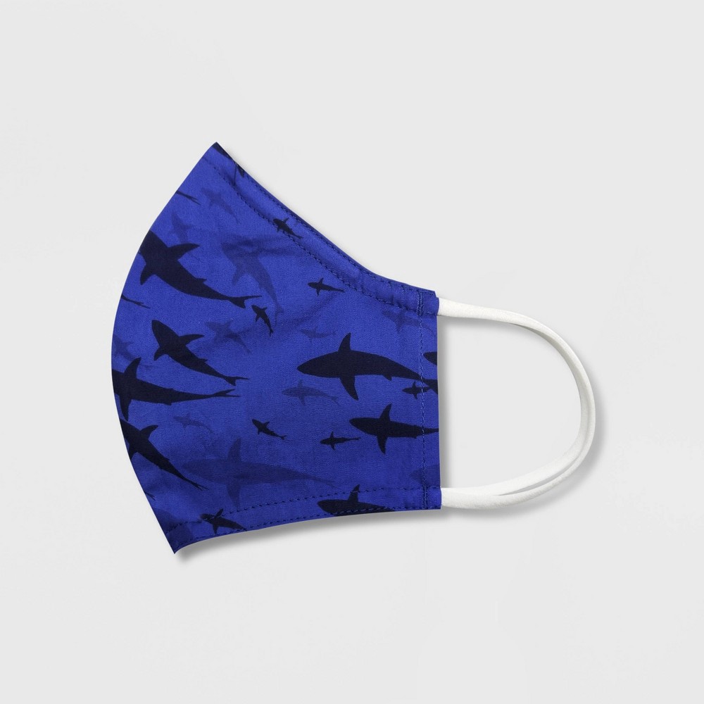 slide 6 of 7, Kids' 2pk Shark Cloth Face Masks - Cat & Jack Gray/Blue, 2 ct