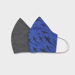 Kids' 2pk Shark Cloth Face Masks - Cat & Jack Gray/Blue