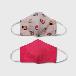 Kids' 2pk Rainbow Cloth Face Masks - Cat & Jack Pink