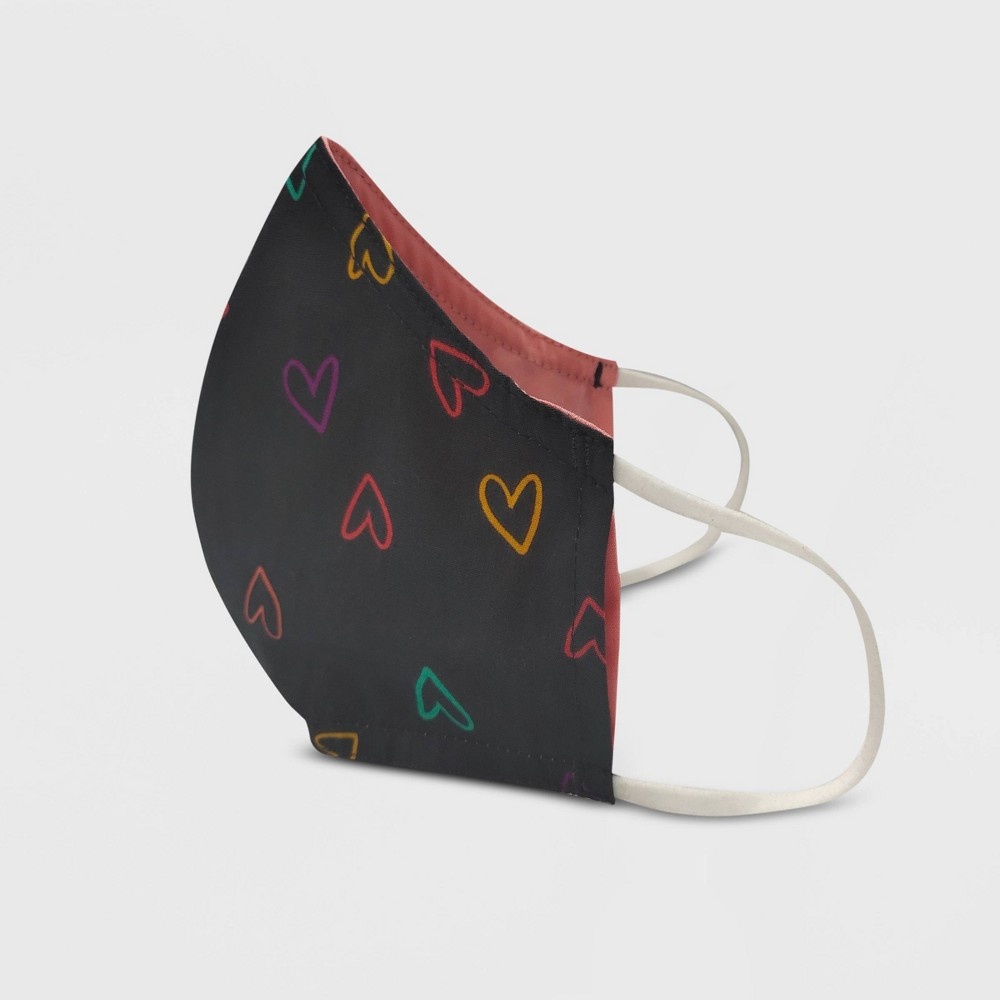 slide 5 of 6, Kids' 2pk Heart Cloth Face Masks - Cat & Jack Gray/Pink, 2 ct