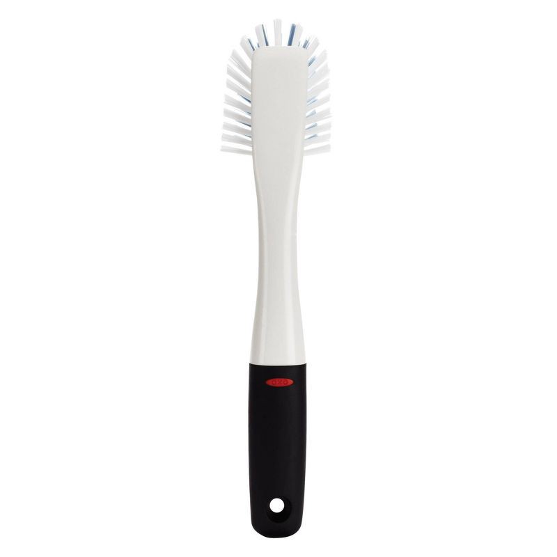 slide 5 of 6, OXO Dish Brush: Nylon Kitchen Scrubber, Reusable Cleaning Tool, White, 11" Height, 1 ct