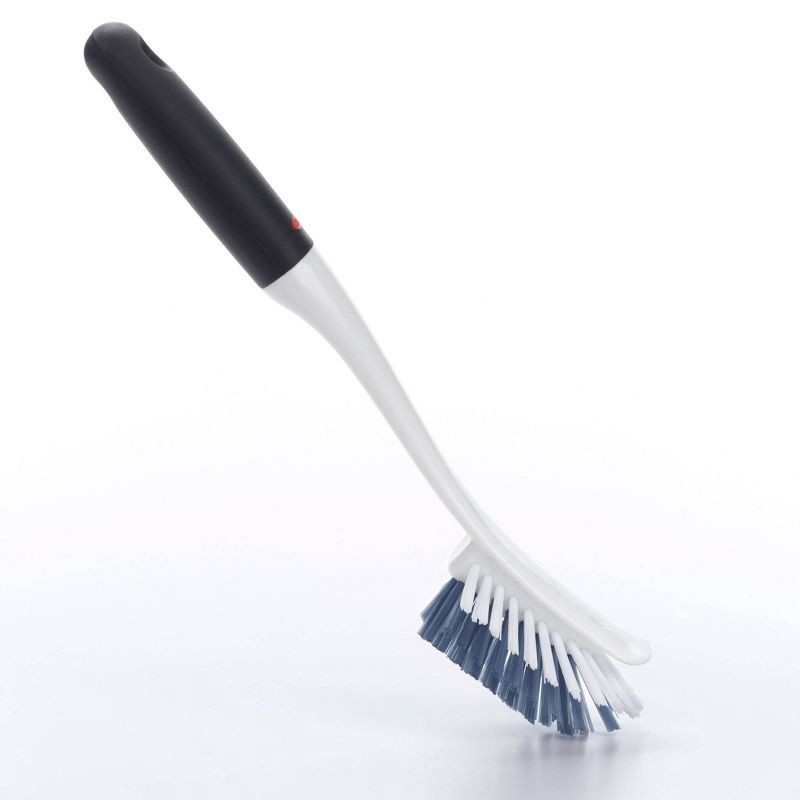 slide 6 of 6, OXO Dish Brush: Nylon Kitchen Scrubber, Reusable Cleaning Tool, White, 11" Height, 1 ct